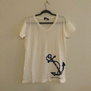 White Nantucket V-Neck Tee